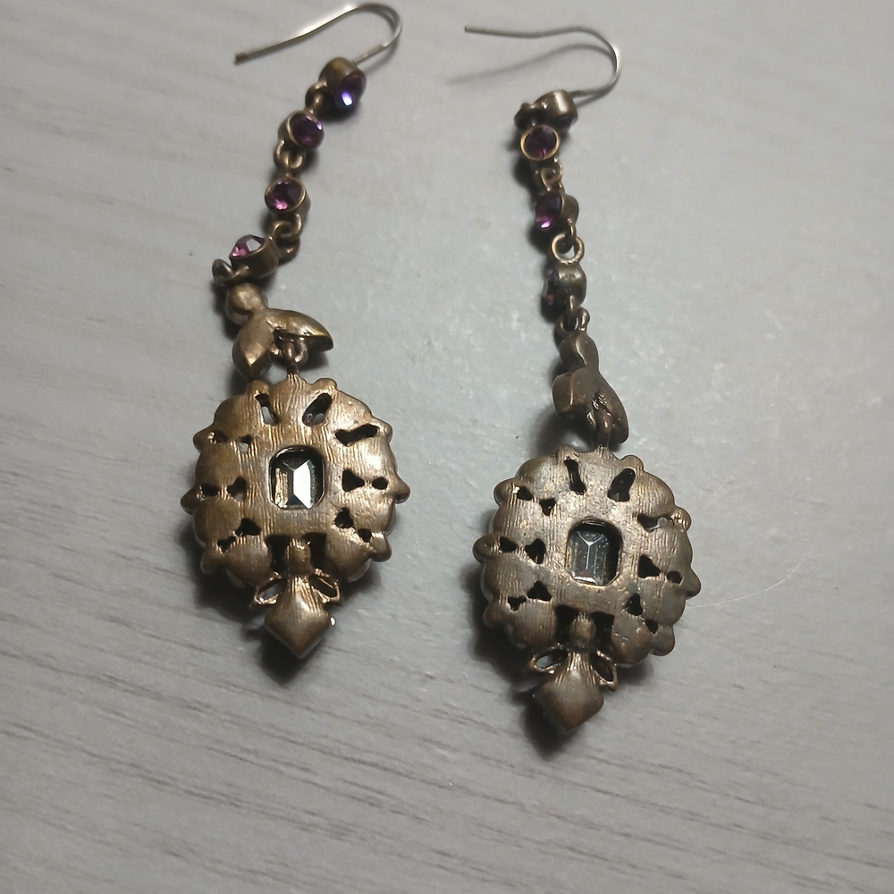 Elegant VINTAGE Multicolor Drop Earrings.. - Picture 4 of 14